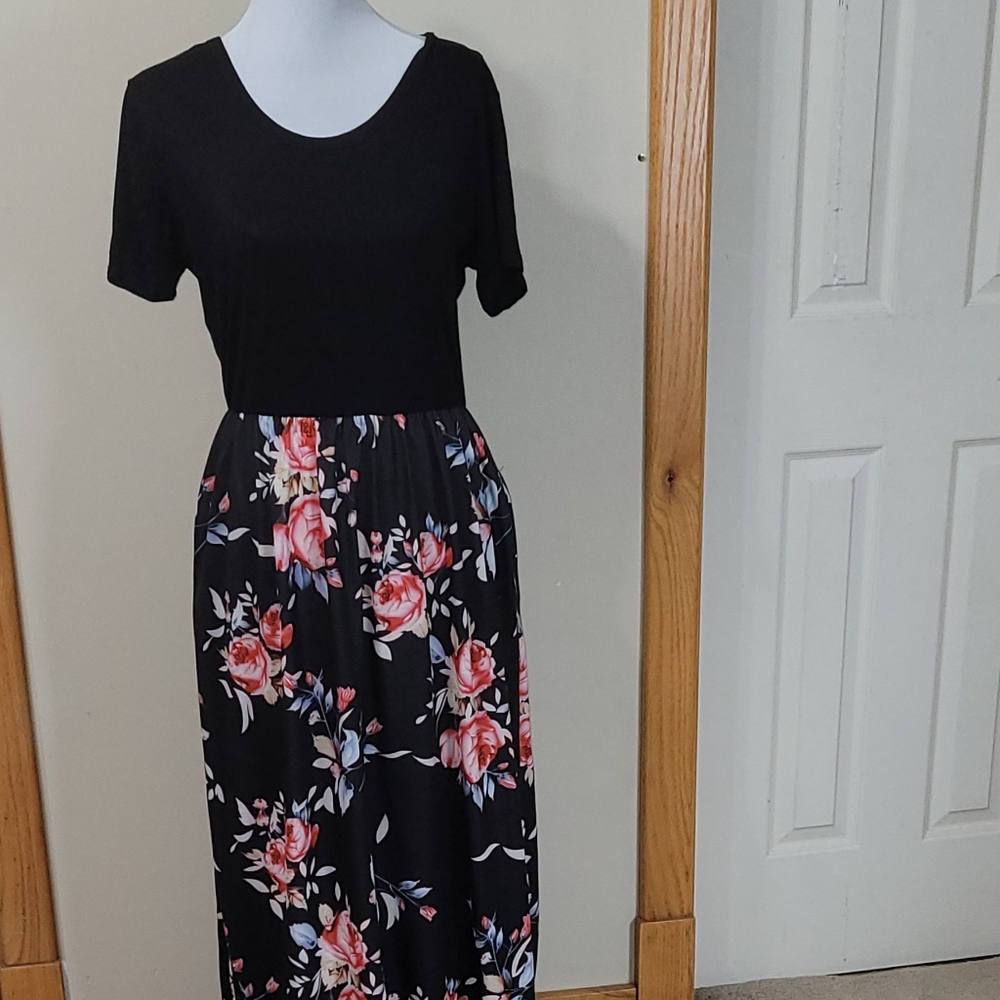 Black and floral dress